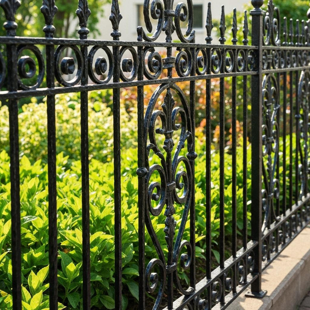 Decorative iron fence